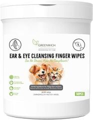 Greenwich Göz Kulak Gözyaşı Kiri Kulak Akıntısı Temizleme Parmak Mendil Hijyenik Islak Mendil Vegan Bitkisel İçerikli Kedi Köpek 50 Adet