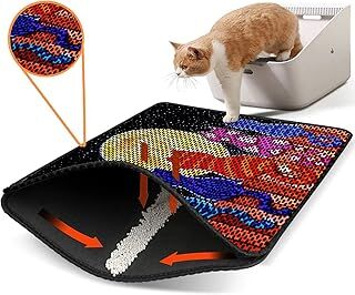 eryatex Elekli Tuvalet Önü Kedi Kumu Paspası Renkli Desenli Elekli Kedi Tuvalet Önü Kum Toparlayıcı Paspas 60 X45 CM(Günbatımı)