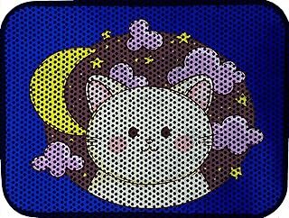 eryatex Elekli Tuvalet Önü Kedi Kumu Paspası Renkli Desenli Elekli Kedi Tuvalet Önü Kum Toparlayıcı Paspas 60 x45 cm (desen gece)