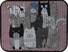 eryatex Elekli Tuvalet Önü Kedi Kumu Paspası Renkli Desenli Elekli Kedi Tuvalet Önü Kum Toparlayıcı Paspas 60x45 cm (desen aile)