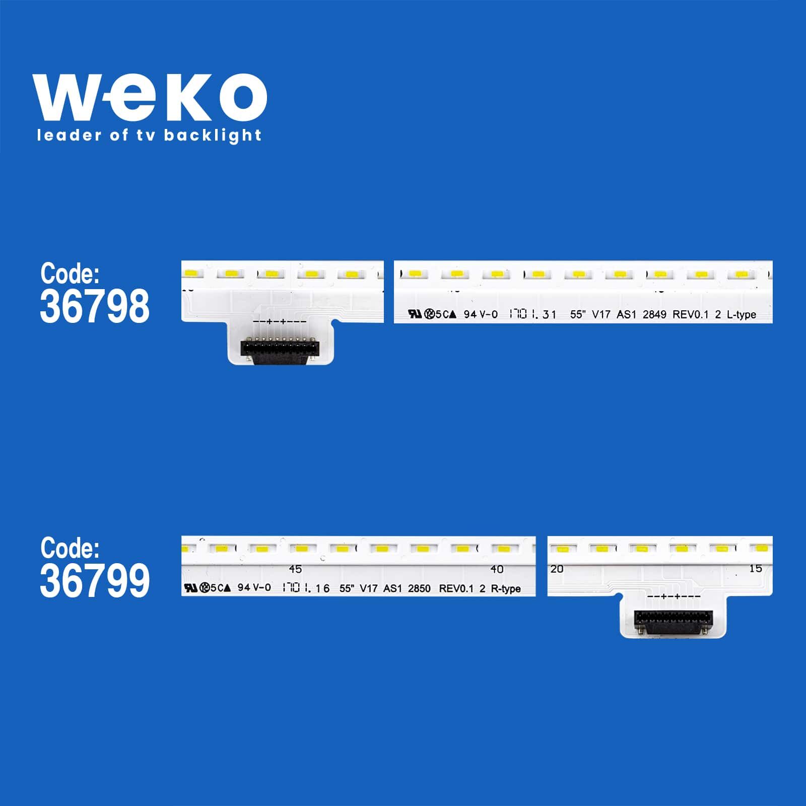 5994 36798X1 36799X1 55 V17 AS1 2849 REV0.1 2 L/R TYPE 2 ADET LED BAR (102LED)