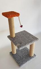 İki Katlı Yavru Gri Kedi Tırmalama Tahtası