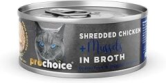 Prochoice Deluxe Shredded, Tahılsız, Hipoalerjenik, Tiftiklenmiş Tavuk Eti ve Midyeli Yaş Kedi Maması, 70 gr x 12 Adet