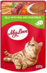 My Love Jöleli Dana Etli-Sebz. Pouch Kedi Maması, 100Gr, 24 Adet