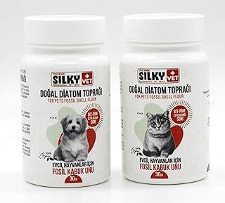 SilkyVet+ - Kedi ve Köpekler için Doğal Diatom Toprağı/Bit-Pire-vb. Parazit engelleyici (30gr)