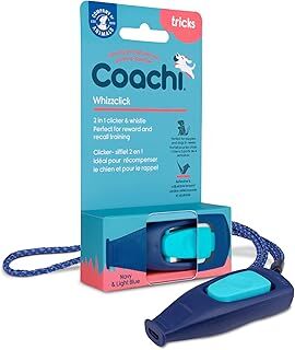 Company of Animals Coachi Whizzclick, 2'si 1 arada kombine klik ve düdük, geri çağırma ve tıklama eğitimi için ödül için köpek eğitim düdüğü, ayarlanabilir ve yansıtıcı taşıma bandı, tüm köpekler ve yavru köpekler için