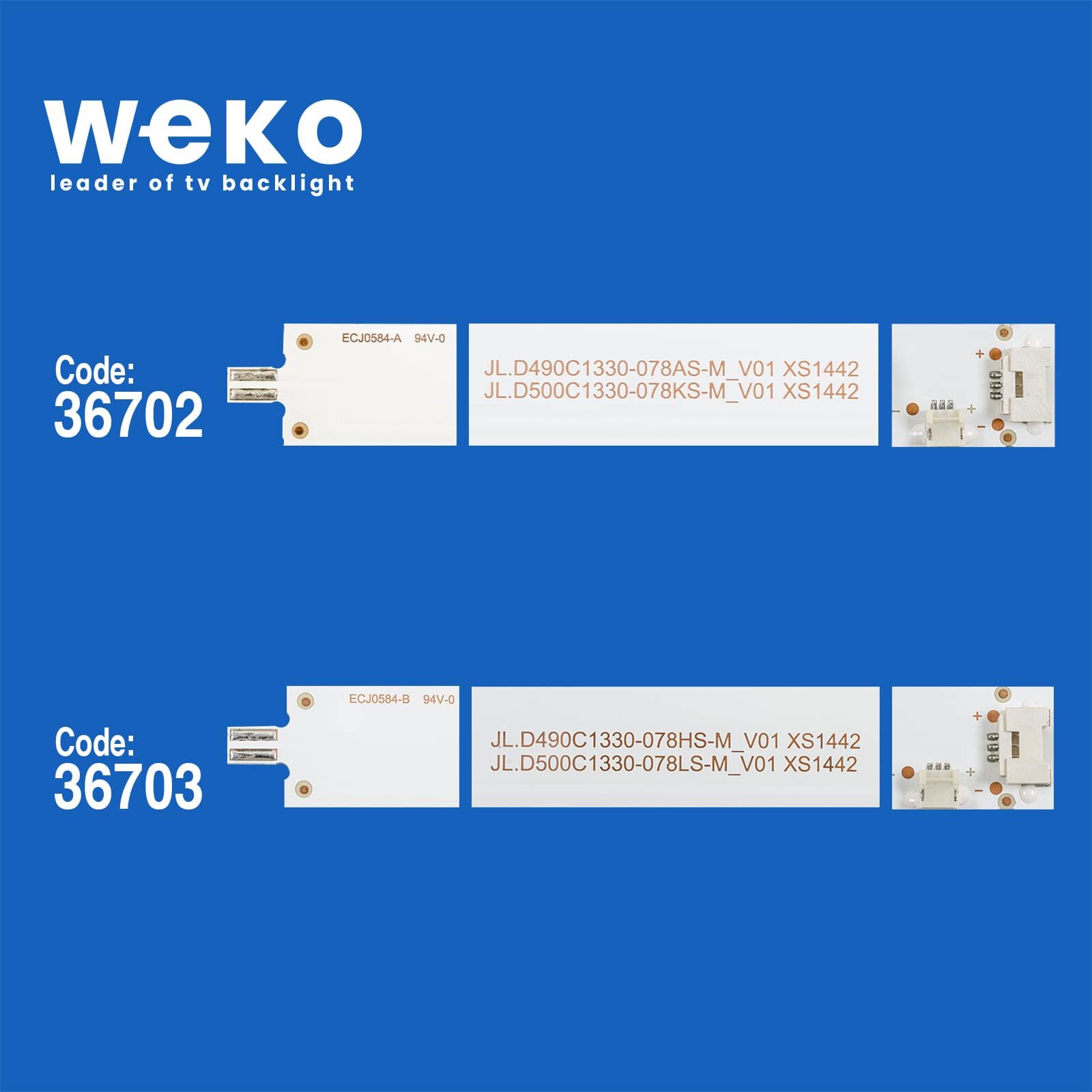 5790 36702X2 36703X1 JL.D490C1330-078AS/HS 3 ADET LED BAR (BÖLÜNMÜŞ 6 ADET)