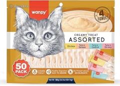 Wanpy Karışık Dört Lezzetli Krema Kedi Ödülü, 50x14 Gram