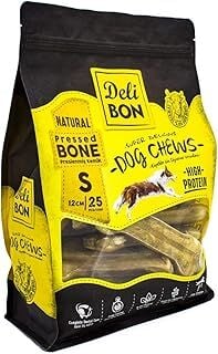 Doggie Delibon Deri Pres Kemik, S Boy, Naturel, 12Cm x 25Adet