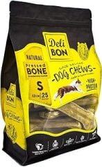 Doggie Delibon Deri Pres Kemik, S Boy, Naturel, 12Cm x 25Adet