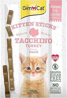 GimCat Sticks Kitten Kedi Ödül Çubukları, Hindili, Yavru Kedi, 3 Çubuk, 32 g