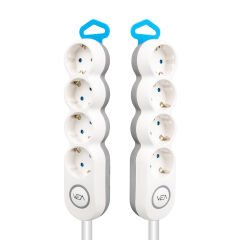 VE-2S4S 4LÜ 1.5 METRE KABLOLU ANAHTARLI GRUP PRİZ