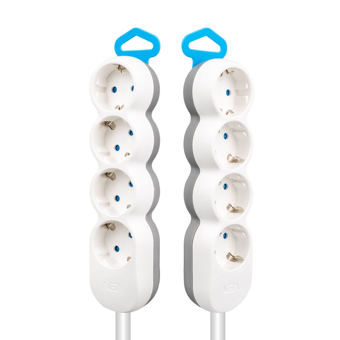 VE-2S4N 4LÜ 1.5 METRE KABLOLU GRUP PRİZ