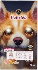 Petiva Yavru Köpekler İçin Balık Etli Kuru Köpek Maması (15 Kg, Balık)