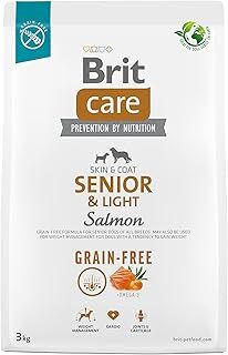Brit Care Senior & Light, Kilo Kontrolü Ve Deri - Tüy Hassasiyeti Olan Yaşlı Köpekler İçin, Tahılsız, Somon Balıklı Kuru Mama, 3 kg