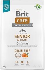 Brit Care Senior & Light, Kilo Kontrolü Ve Deri - Tüy Hassasiyeti Olan Yaşlı Köpekler İçin, Tahılsız, Somon Balıklı Kuru Mama, 3 kg