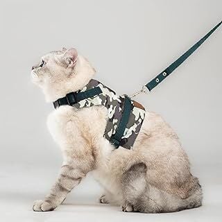 Patipatron Kaçış Önleyici Kedi Gezdirme Tasması Ve Küçük Irk Köpek Gezdirme Tasması (Kamuflaj, XS)