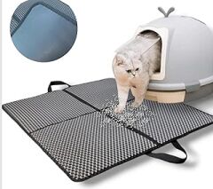 Okavango DERİ TABAN Kedi Kumu Paspası, Kedi Tuvaleti Önü Paspası, Büyük Boy Kedi Tuvalet Önü Paspas Katlanabilir Kedi Kumu Tuvalet Önü Paspası, Yıkanabilir70x60