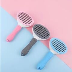 Greenart Kendini Temizleyen Tuşlu Evcil Hayvan Fırçası Kedi Köpek Tüy Toplayıcı Tarak (PEMBE)