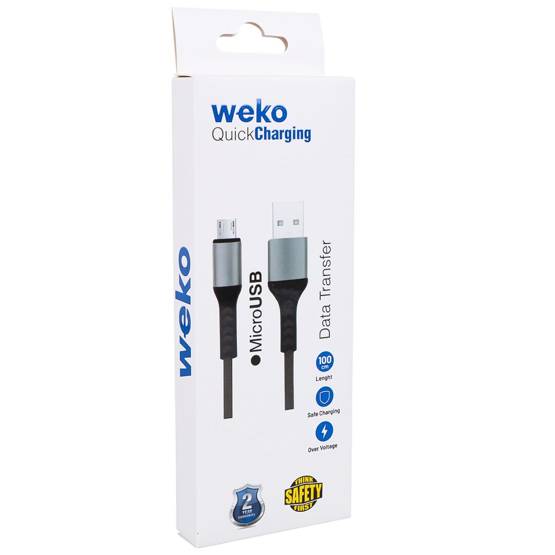 WK-22023 USB TO MICRO USB ÖRGÜLÜ LACİVERT 1 MT ŞARJ KABLOSU (NO:14)
