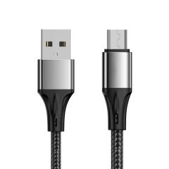 WK-22023 USB TO MICRO USB ÖRGÜLÜ LACİVERT 1 MT ŞARJ KABLOSU (NO:14)