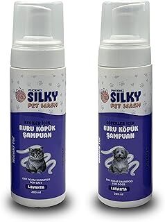 SilkyPetWash - Köpek ve Kedilere özel Lavanta Özlü Kuru Köpük Şampuan - 200ml