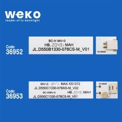 6248 36952X2 36953X2 JL.D550B/C1330-078AS-M_V02 4 ADET LED BAR (11+12LENS)