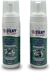 SilkyPetWash - Köpek ve Kedilere Özel AloeVera Özlü Dış Parazit Karşıtı Kuru Köpük Şampuan - 200ml