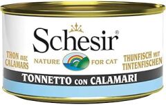 Schesir Yetişkin Kedi Konservesi 85 Gr Ton Balıklı + Kalamar