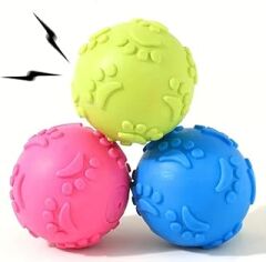 MTA HİGH-TECH 3 Adet Pati Desenli Köpek Isırma Topu Küçük Boy At Getir Top Köpek Oyuncağı