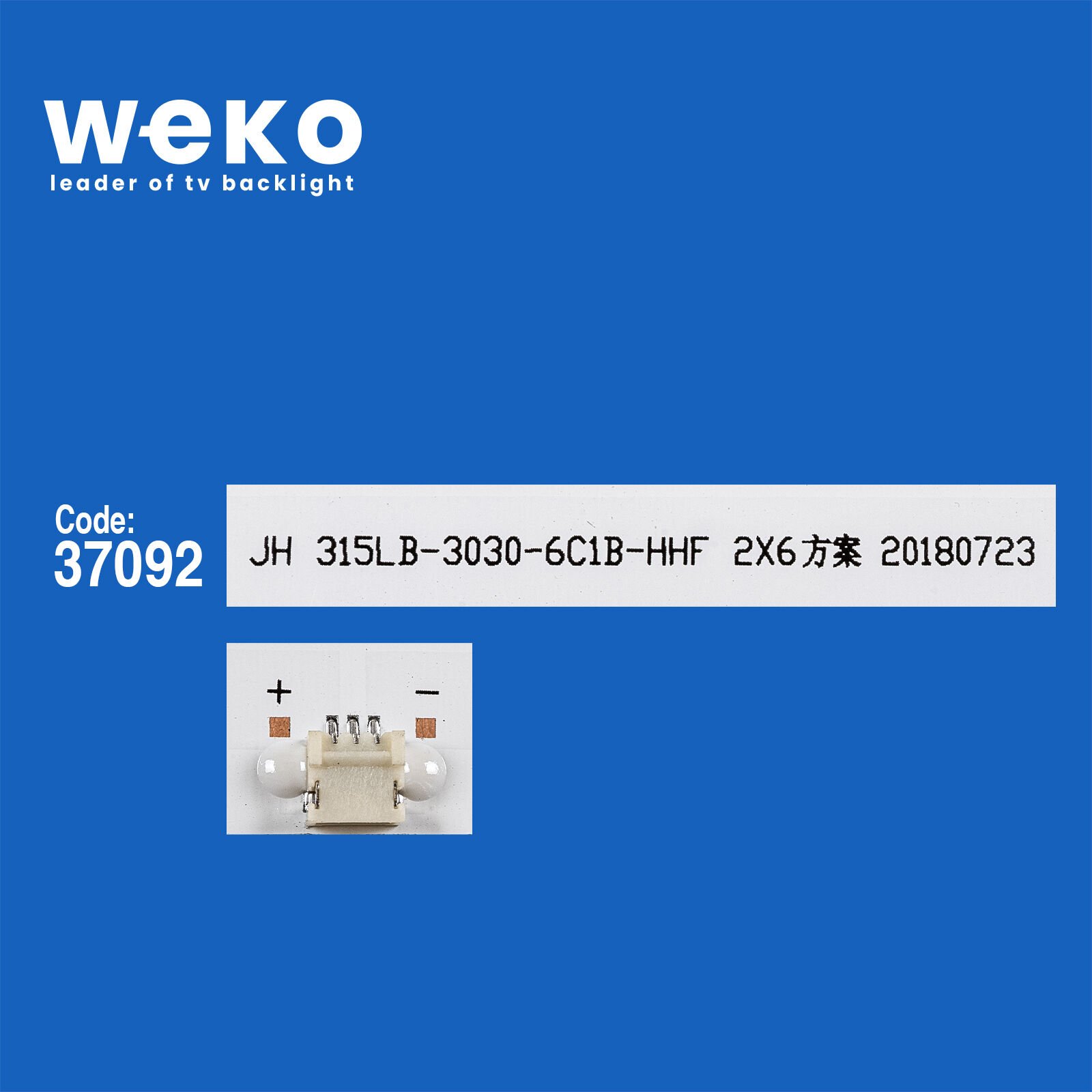6372 37092X2 JH 315LB-3030-6C1B-HHF 2X6  2 ADET LED BAR (3V6LED58,7CM)