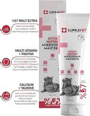 Supravet Hamile ve Yavru Kediler için Kalsiyum ve Taurinli Multi Vitamin Kedi Macunu 100 Gr. (%57 Extra Malt)