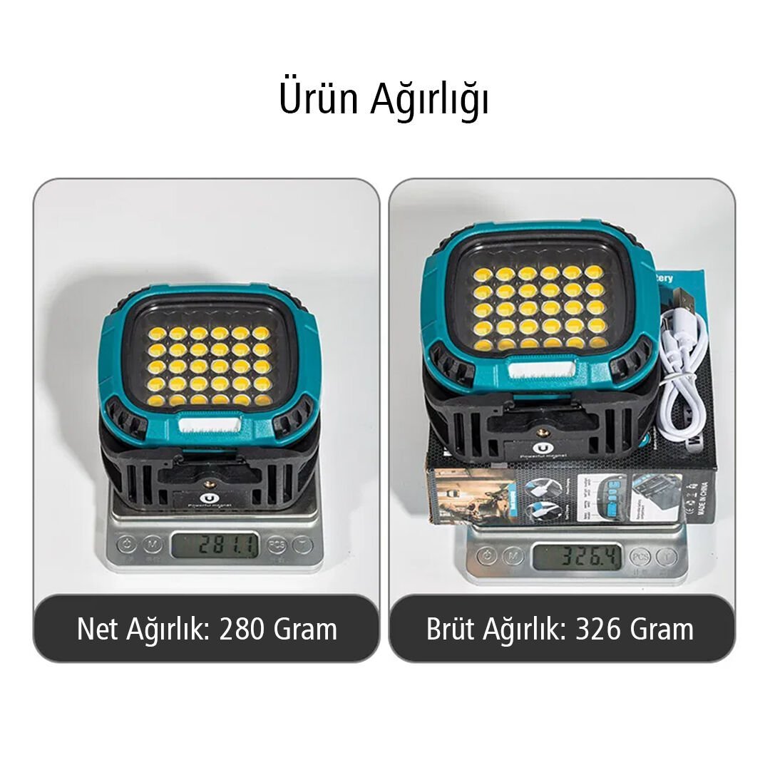 MX-W893 4000K - 7000K - KIRMIZI 30 COB LEDLİ ÇOK FONKSİYONLU ÇALIŞMA LAMBASI (POWERBANK)