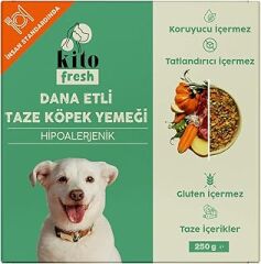 Kito Fresh Dana Etli Taze Köpek Yemeği, 250gr