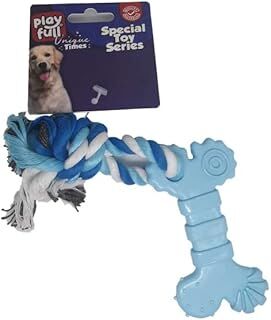 PF-4052-Playfull Kemik Şeklinde İpli Köpek Diş Kaşıma Oyuncağı 18 Cm