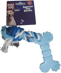 PF-4052-Playfull Kemik Şeklinde İpli Köpek Diş Kaşıma Oyuncağı 18 Cm