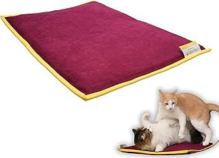 pawdaz Serin (60X40CM) - 4 Mevsim Kedi/Köpek Matı, Sıcak Veya Soğuk Kullanılabilen Minder Yatak (Bordo)