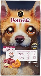 Petiva Yavru Köpekler İçin Kuzu Etli Kuru Köpek Maması (3 Kg, Kuzu)