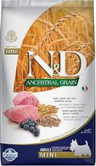 N&D Ancestral Grain Köpek Kuzu, Kılçıksız Buğday, Yulaf & Yabanmersini Yetişkin Mini 2.5 kg