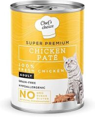 Chef's Choice Yetişkin Kediler İçin, Tahılsız, Hipoalerjenik, Tavuk Etli Ezme, 400 g x 12 Adet