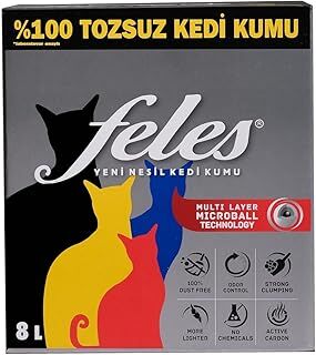 FELES TOZSUZ KEDİ KUMU KUTU 8 LT