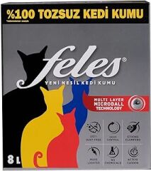 FELES TOZSUZ KEDİ KUMU KUTU 8 LT