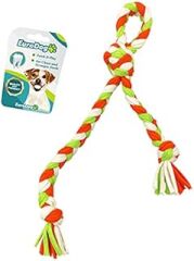 EuroDog Düğümlü Diş İpi Beyaz Yeşil Turuncu 42 Cm