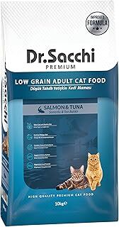 Dr.Sacchi Düşük Tahıllı Somonlu Ve Ton Balıklı Yetişkin Kedi Maması 10Kg