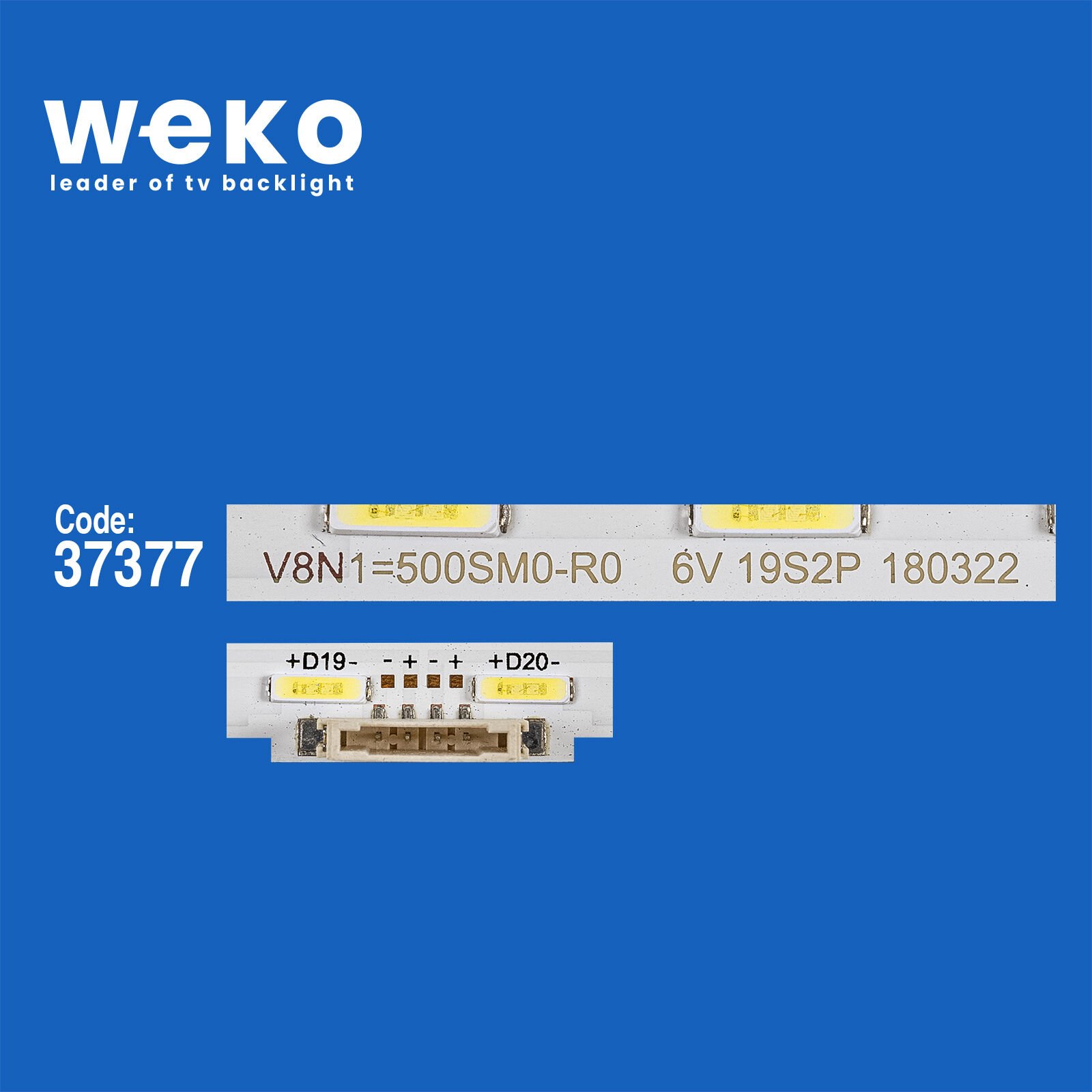 6720 37377X2 EPISTAR 50 NEW EDGE-38EA-180223-7020-ANODE  2 ADET LED BAR (38LED)