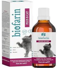 biofarin Kedi Tüy Sağlığı Damlası 50 ML Plus +B Cat Deri Ve Tüy Sağlığını Destekleyen Multivitamin Damla - Kedi Vitamini