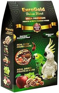EuroGold Deluxe Blend Fruits&Nuts Meyveli ve Kuruyemişli Papağan Yemi, 650 Gr