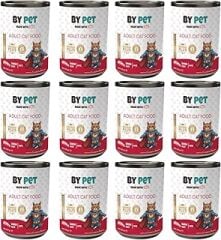 bypet Yetişkin Kediler İçin Dana Etli Konserve Yaş Mama 415 gr x 12 Adet