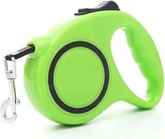 Busstier Köpekler İçin Premium 5 Metre Tuş Kontrollü Makaralı Tasma Kayışı - Dayanıklı, Ayarlanabilir 5 Mt (Yeşil)