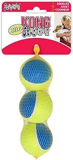 KONG - Squeakair Ultra Toplar - Köpek Oyuncağı Premium Squeak Tenis Topları, Dişlere Karşı Nazik - Orta Köpekler İçin (3'lü Paket)